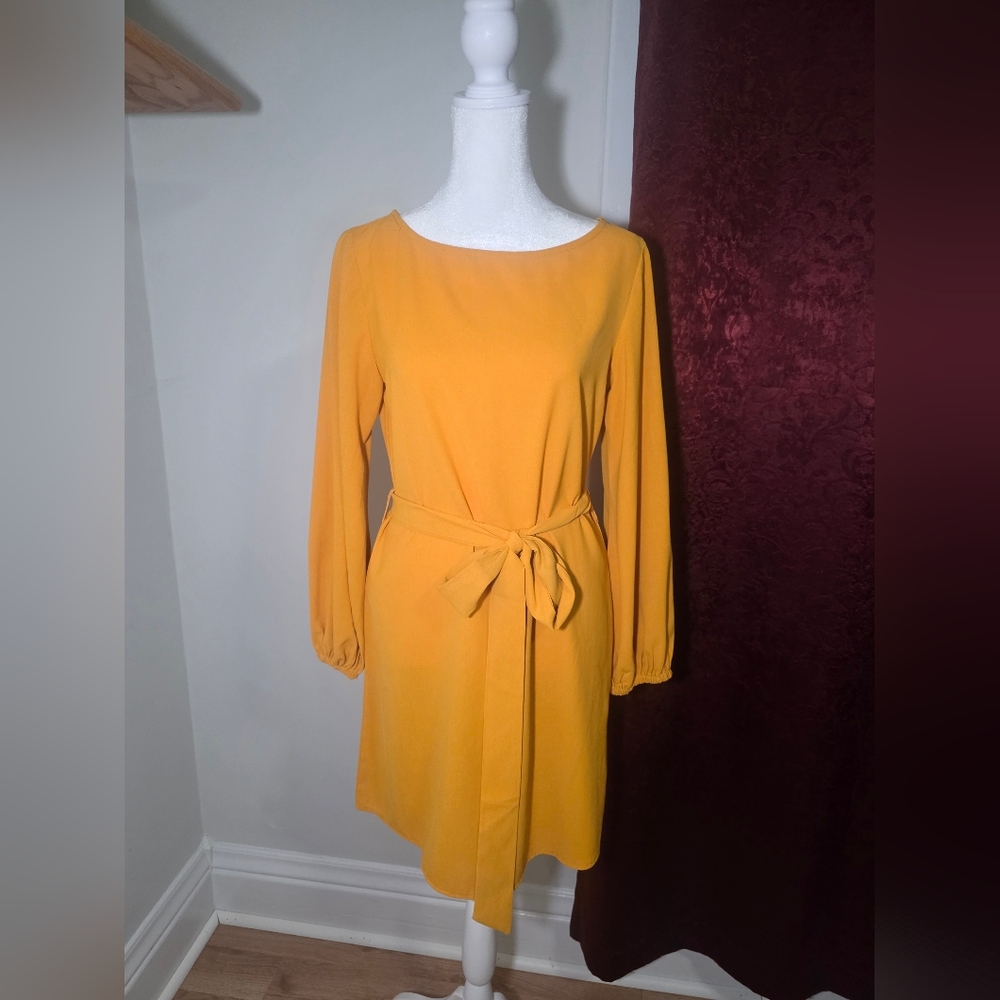 SHEIN Mustard Long Sleeve Dress